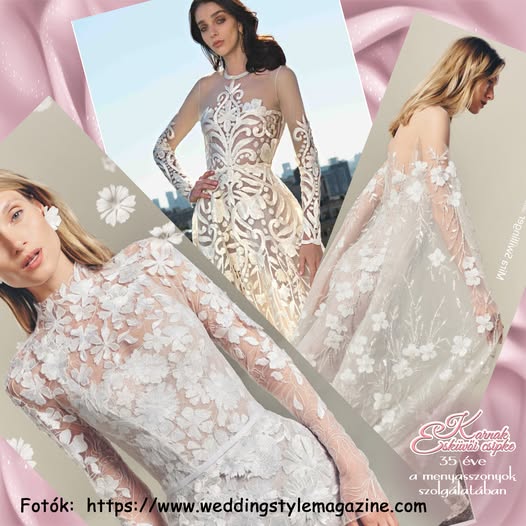 márkás esküvői ruhák csipkéje