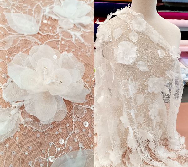 3D-s virágos csipkeanyag